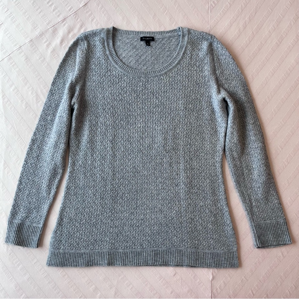 Talbots Gray Textured Knit Sweater